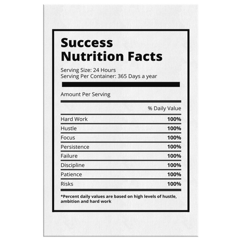 Success Nutrition Facts - White